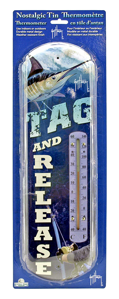 Guy Harvey x Rivers Edge Nostalgic Fish Tin Thermometer
